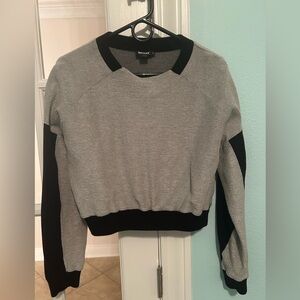 DKNY Silver and Black cropped sweatshirt